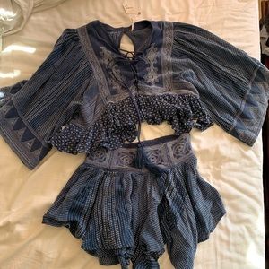 Flowy crop top and short 2 piece set
